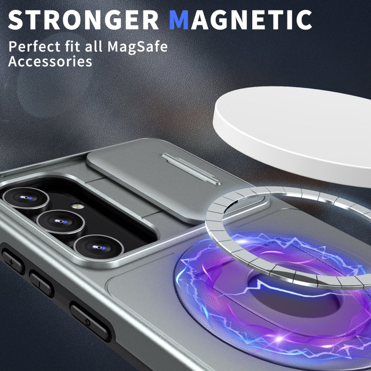For Samsung Galaxy S23 5G Camshield MagSafe Ring Holder Armor Phone Case(Titanium Grey) - Galaxy S23 5G Cases by PMC TechLife | Online Shopping South Africa | PMC TechLife