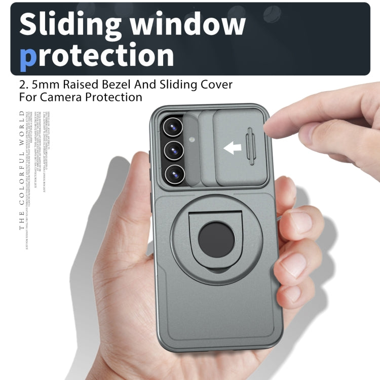 For Samsung Galaxy S22+ 5G Camshield MagSafe Ring Holder Armor Phone Case(Titanium Grey) - Galaxy S22+ 5G Cases by PMC TechLife | Online Shopping South Africa | PMC TechLife | Buy Now Pay Later Mobicred