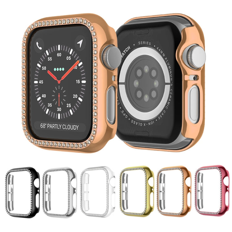 For Apple Watch Series 6 / 5 / 4 / SE 44mm Plating Row Diamond Hollow PC Watch Case(Black) - free shipping - PMC TechLife - Order now!