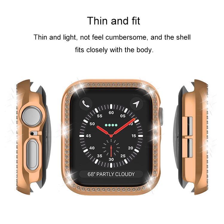 For Apple Watch Series 3 / 2 / 1 38mm Plating Row Diamond Hollow PC Watch Case(Rose Pink) - free shipping - PMC TechLife - Order now!