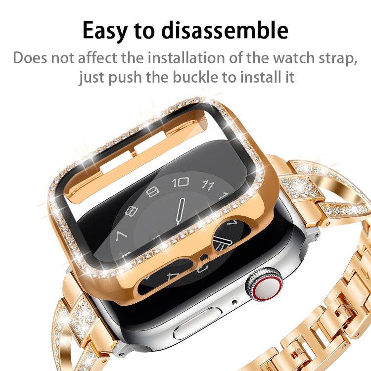For Apple Watch Series 3 / 2 / 1 38mm Plating Row Diamond PC Watch Case with Film(Black) - free shipping - PMC TechLife - Order now!