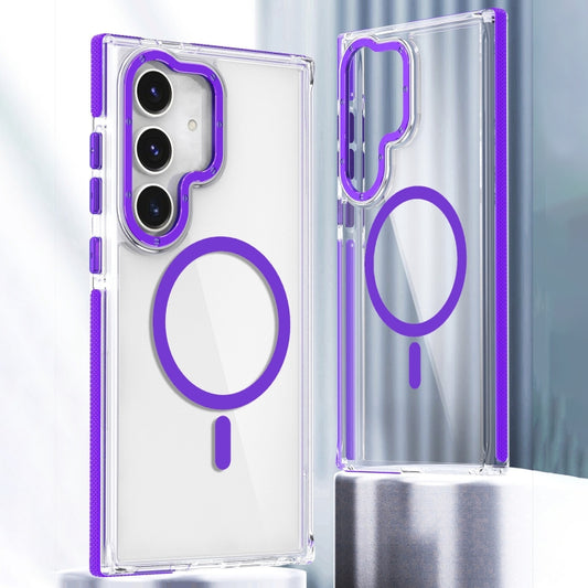 For Samsung Galaxy S24 5G Dual-Color Clear Acrylic Hybrid TPU MagSafe Phone Case(Purple) - Galaxy S24 5G Cases by PMC Jewellery | Online Shopping South Africa | PMC Jewellery