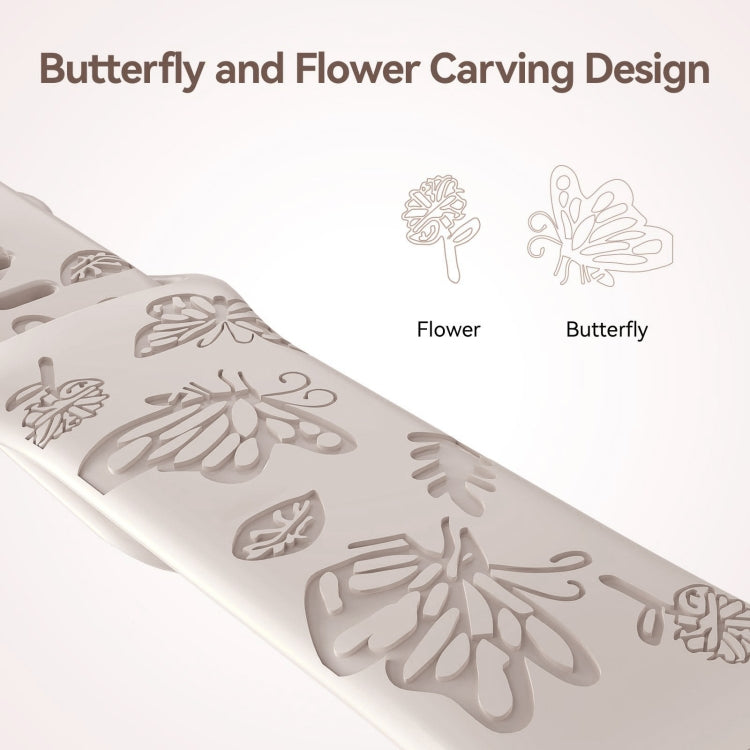 For Apple Watch Series 7 41mm Butterfly Flower Embossed Silicone Watch Band(Starlight) - Watch Bands by PMC TechLife | Online Shopping South Africa | PMC TechLife