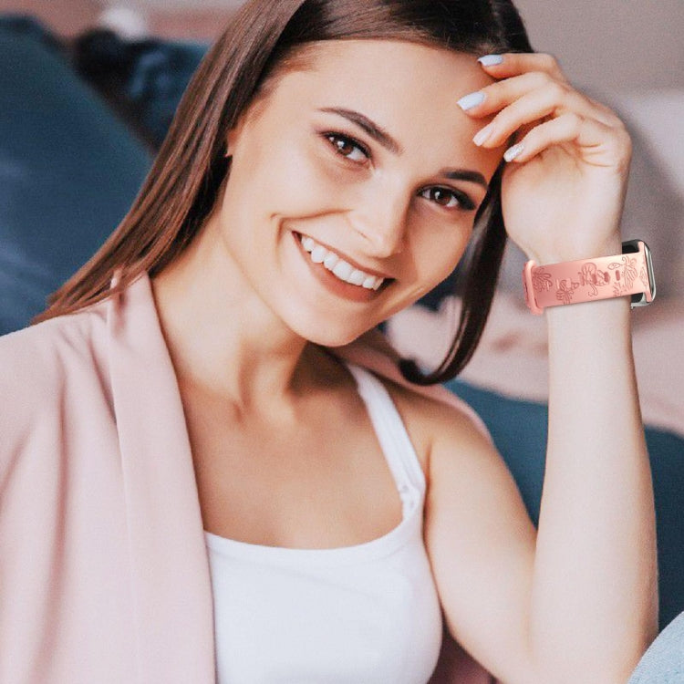 For Apple Watch 38mm Butterfly Flower Embossed Silicone Watch Band(Retro Rose) - Watch Bands by PMC TechLife | Online Shopping South Africa | PMC TechLife
