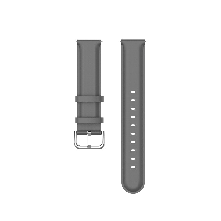 For Galaxy Watch 3 45mm Round Tail Leather Watch Band, Size: Free Size 22mm(Gray) - Watch Bands by PMC TechLife | Online Shopping South Africa | PMC TechLife | Buy Now Pay Later Mobicred