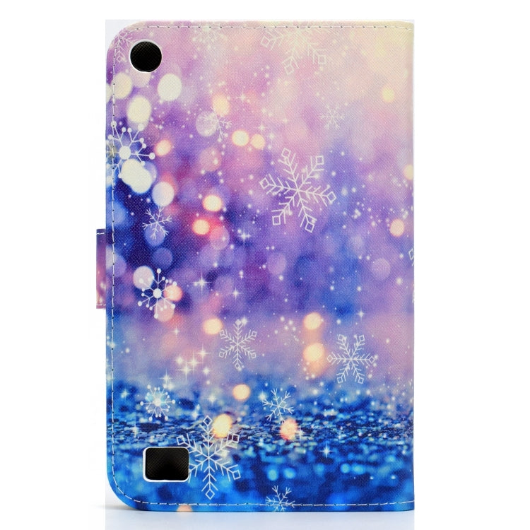 For Amazon Kindle Fire 7 (2019) / (2017) / (2016) / (2015) Colored Drawing Pattern Horizontal Flip PU Leather Case with Holder & Card Slot & Sleep / Wake-up Function(Purple Quicksand) - free shipping - PMC TechLife - Order now!