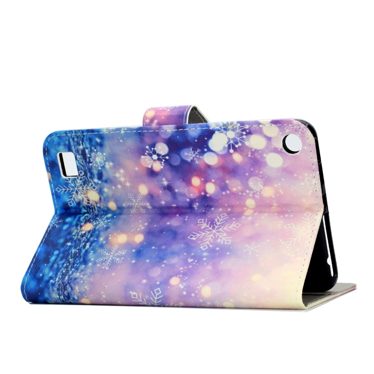 For Amazon Kindle Fire 7 (2019) / (2017) / (2016) / (2015) Colored Drawing Pattern Horizontal Flip PU Leather Case with Holder & Card Slot & Sleep / Wake-up Function(Purple Quicksand) - free shipping - PMC TechLife - Order now!