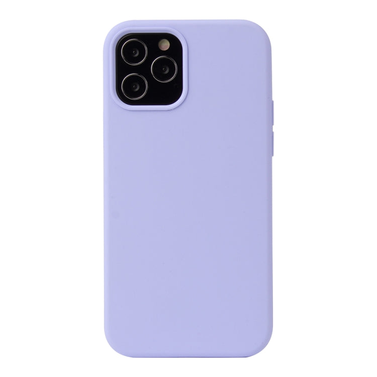 For iPhone 12 / 12 Pro Solid Color Liquid Silicone Shockproof Protective Case(Light Purple) - iPhone 12 / 12 Pro Cases by PMC TechLife | Online Shopping South Africa | PMC TechLife