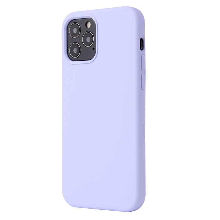 For iPhone 12 / 12 Pro Solid Color Liquid Silicone Shockproof Protective Case(Light Purple) - iPhone 12 / 12 Pro Cases by PMC TechLife | Online Shopping South Africa | PMC TechLife