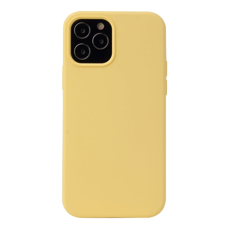 For iPhone 12 / 12 Pro Solid Color Liquid Silicone Shockproof Protective Case(Yellow) - iPhone 12 / 12 Pro Cases by PMC TechLife | Online Shopping South Africa | PMC TechLife