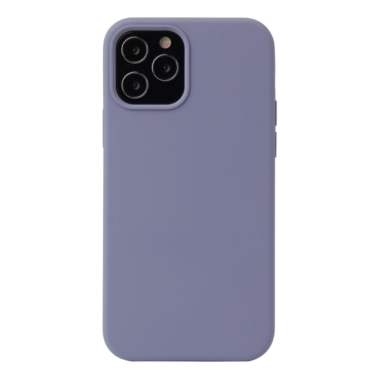 For iPhone 12 / 12 Pro Solid Color Liquid Silicone Shockproof Protective Case(Lavender Grey) - iPhone 12 / 12 Pro Cases by PMC TechLife | Online Shopping South Africa | PMC TechLife