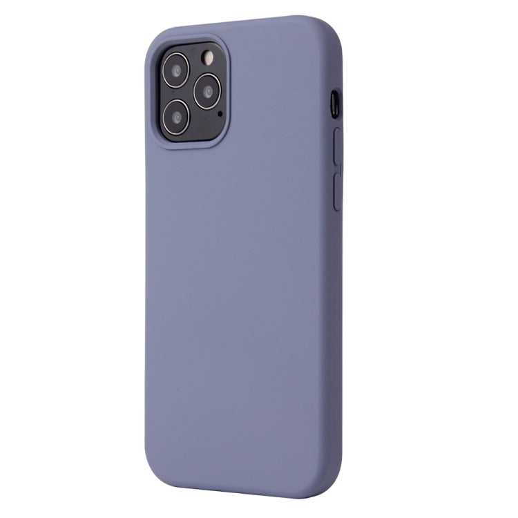 For iPhone 12 / 12 Pro Solid Color Liquid Silicone Shockproof Protective Case(Lavender Grey) - iPhone 12 / 12 Pro Cases by PMC TechLife | Online Shopping South Africa | PMC TechLife