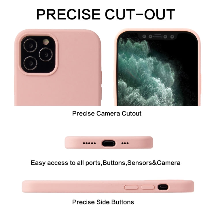 For iPhone 12 / 12 Pro Solid Color Liquid Silicone Shockproof Protective Case(Carmine) - iPhone 12 / 12 Pro Cases by PMC Jewellery | Online Shopping South Africa | PMC Jewellery