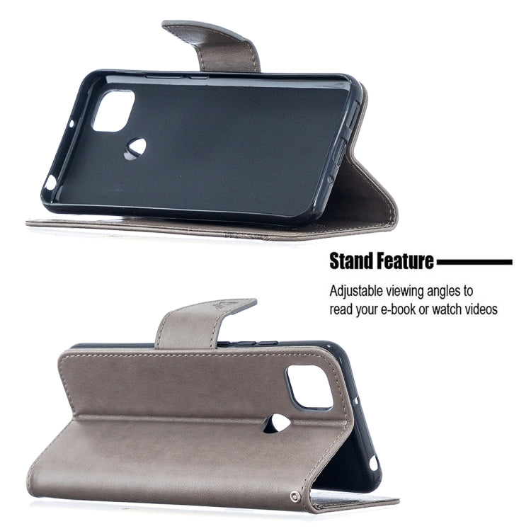 For Xiaomi Redmi 9C Two Butterflies Embossing Pattern Horizontal Flip Leather Case with Holder & Card Slot & Wallet & Lanyard(Grey) - free shipping - PMC TechLife - Order now!