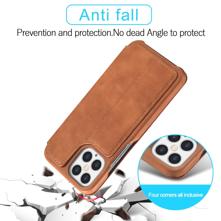 For iPhone 12 Pro Max LC.IMEEKE Hon Ancient Series Horizontal Flip Leather Case with Holder & Card Slot(Brown) - iPhone 12 Pro Max Cases by LC.IMEEKE | Online Shopping South Africa | PMC TechLife | Buy Now Pay Later Mobicred