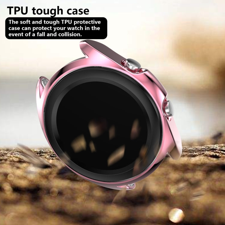 For Samsung Galaxy Watch 3 45mm Electroplating Hollow Half-pack TPU Protective Case(Fink) - Watch Cases by ENKAY | Online Shopping South Africa | PMC TechLife | Buy Now Pay Later Mobicred