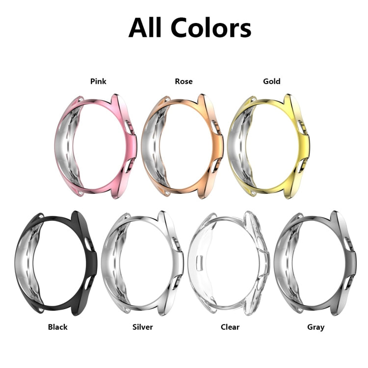 For Samsung Galaxy Watch 3 45mm Electroplating Hollow Half-pack TPU Protective Case(Fink) - Watch Cases by ENKAY | Online Shopping South Africa | PMC TechLife | Buy Now Pay Later Mobicred