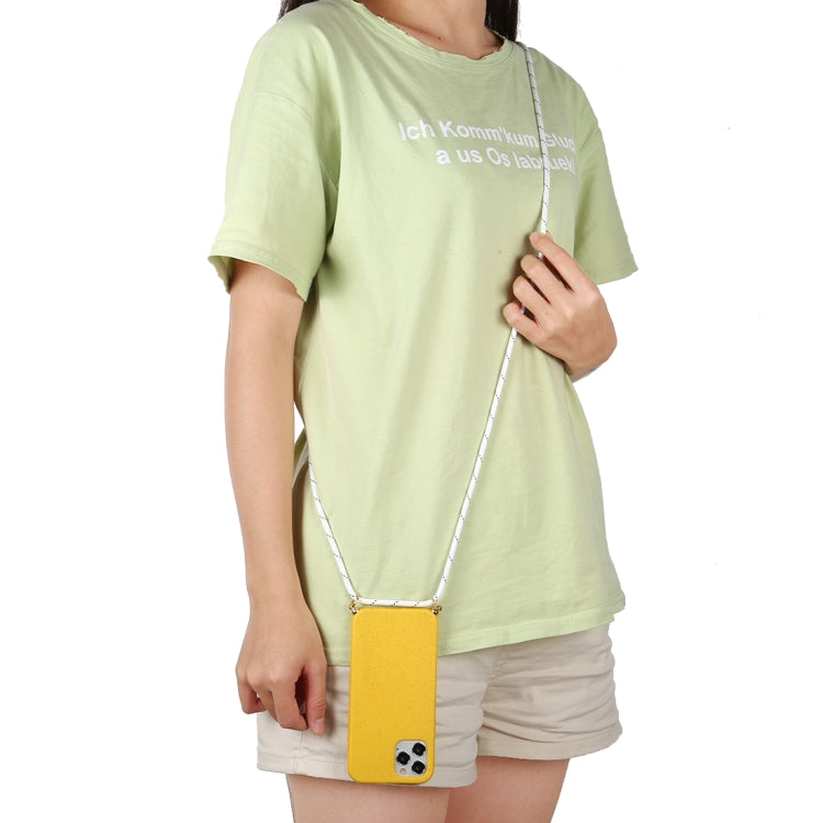 For iPhone 12 mini Wheat TPU Protective Case with Lanyard(Yellow) - free shipping - PMC TechLife - Order now!