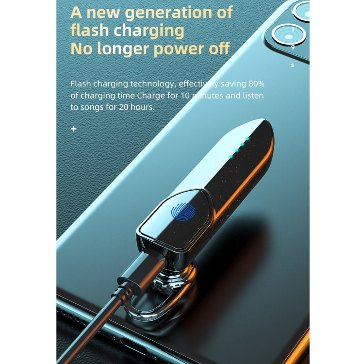 V19S Bluetooth 5.0 Business Style Fingerprint Touch Bluetooth Earphone(Blue) - Bluetooth Earphone by PMC TechLife | Online Shopping South Africa | PMC TechLife