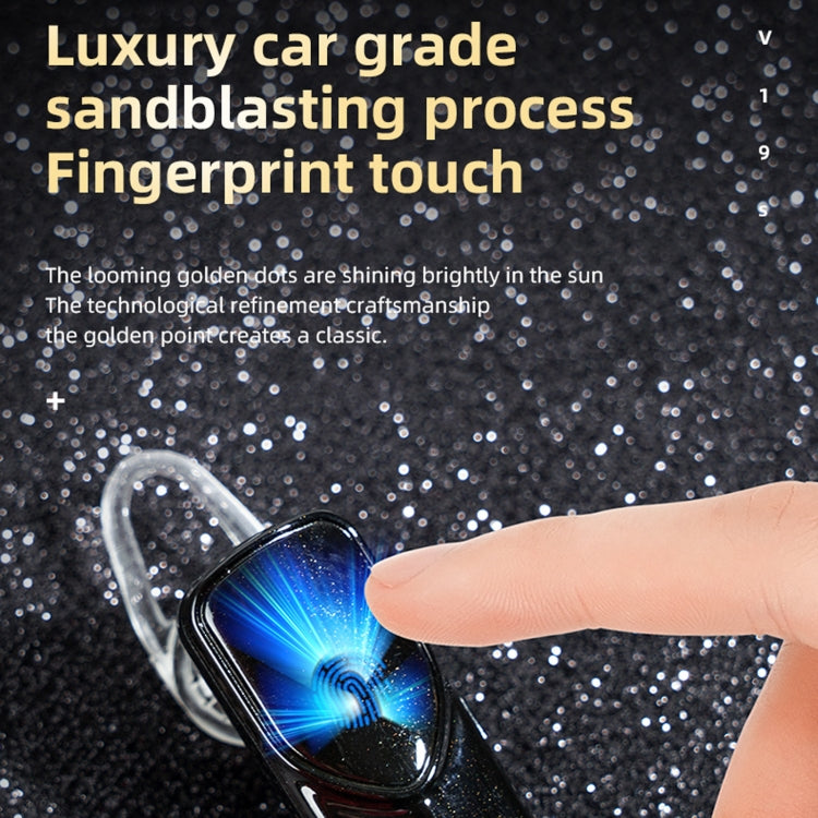 V19S Bluetooth 5.0 Business Style Fingerprint Touch Bluetooth Earphone(Blue) - Bluetooth Earphone by PMC TechLife | Online Shopping South Africa | PMC TechLife