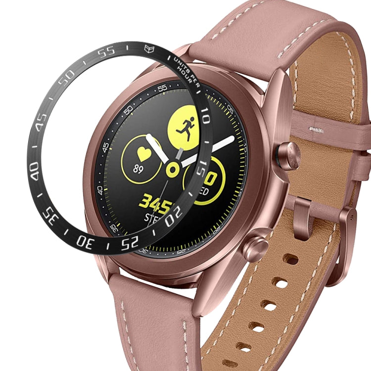 For Samsung Galaxy Watch 3 41mm Smart Watch Steel Bezel Ring, A Version(Black Ring White Letter) - Watch Cases by ENKAY | Online Shopping South Africa | PMC TechLife | Buy Now Pay Later Mobicred