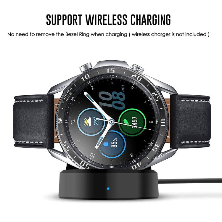 For Samsung Galaxy Watch 3 45mm Smart Watch Steel Bezel Ring, A Version(Black Ring White Letter) - Watch Cases by ENKAY | Online Shopping South Africa | PMC TechLife | Buy Now Pay Later Mobicred