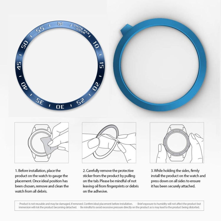 For Samsung Galaxy Watch 3 45mm Smart Watch Steel Bezel Ring, A Version(Blue Ring White Letter) - Watch Cases by ENKAY | Online Shopping South Africa | PMC TechLife | Buy Now Pay Later Mobicred