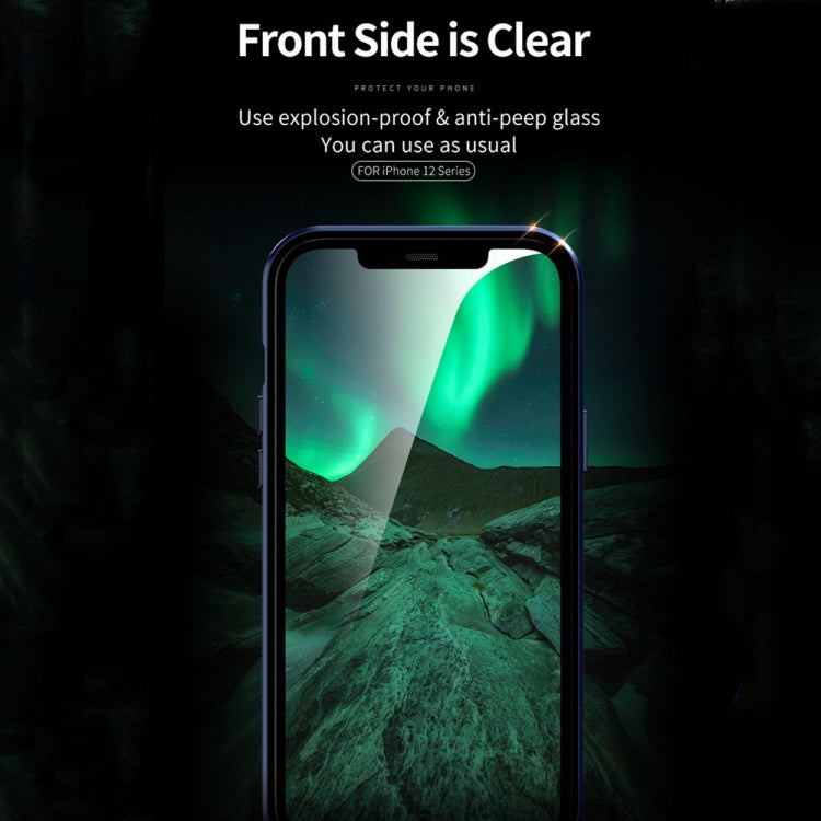 For iPhone 12 / 12 Pro Double Sides Tempered Glass Magnetic Adsorption Metal Frame Anti-peep Screen Case(Black) - iPhone 12 / 12 Pro Cases by PMC TechLife | Online Shopping South Africa | PMC TechLife | Buy Now Pay Later Mobicred