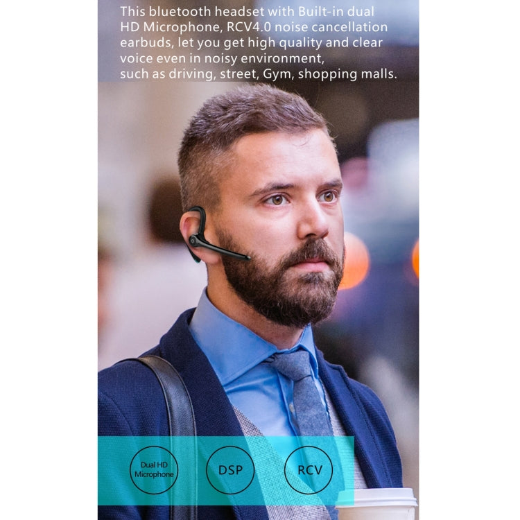 F910 Bluetooth 5.0 Hanging Ear Style Dual Mic Noise Cancelling Bluetooth Earphone(Black Blue) - Bluetooth Earphone by PMC TechLife | Online Shopping South Africa | PMC TechLife