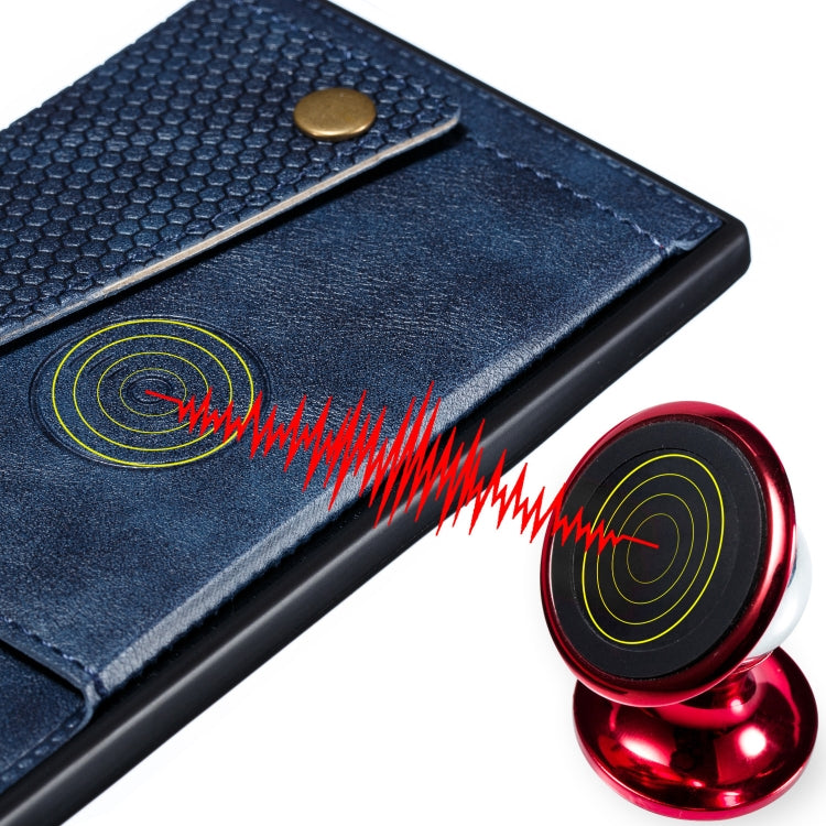 For OnePlus 8T Double Buckle PU + TPU Shockproof Magnetic Protective Case with Card Slots & Holder(Blue) - free shipping - PMC TechLife - Order now!