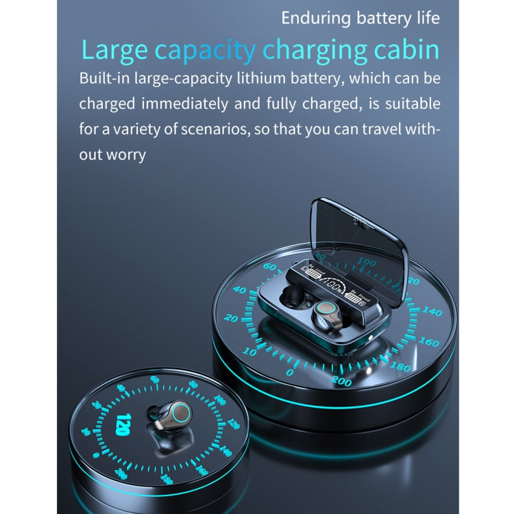 M18 Bluetooth 5.1 LED Display Screen Waterproof Wireless Bluetooth Earphone with Charging Box - Bluetooth Earphone by PMC TechLife | Online Shopping South Africa | PMC TechLife
