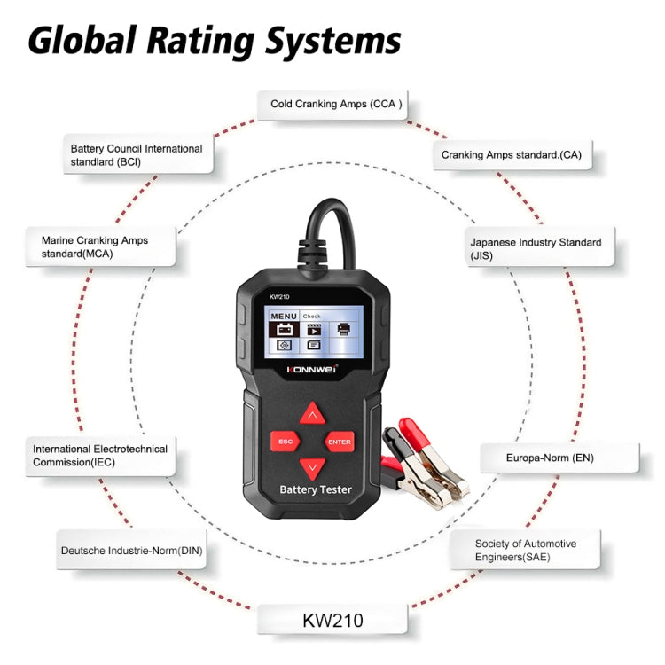 KONNWEI KW210 Car Battery Test Battery Capacity Resistance Battery Detector - Code Readers & Scan Tools by KONNWEI | Online Shopping South Africa | PMC Jewellery | Buy Now Pay Later Mobicred