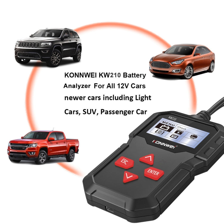 KONNWEI KW210 Car Battery Test Battery Capacity Resistance Battery Detector - Code Readers & Scan Tools by KONNWEI | Online Shopping South Africa | PMC Jewellery | Buy Now Pay Later Mobicred