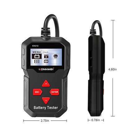 KONNWEI KW210 Car Battery Test Battery Capacity Resistance Battery Detector - Code Readers & Scan Tools by KONNWEI | Online Shopping South Africa | PMC Jewellery | Buy Now Pay Later Mobicred