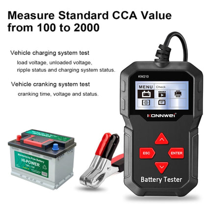 KONNWEI KW210 Car Battery Test Battery Capacity Resistance Battery Detector - Code Readers & Scan Tools by KONNWEI | Online Shopping South Africa | PMC Jewellery | Buy Now Pay Later Mobicred