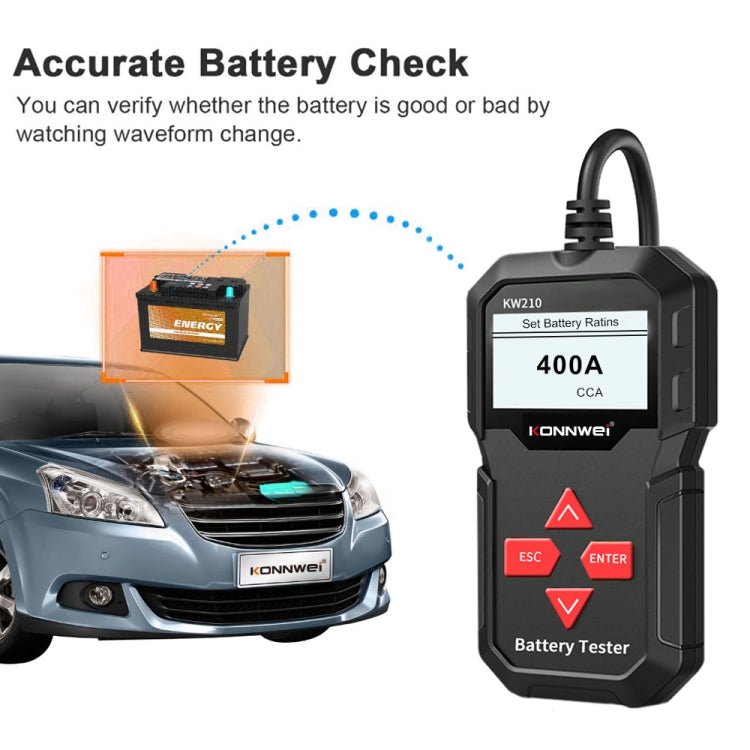 KONNWEI KW210 Car Battery Test Battery Capacity Resistance Battery Detector - Code Readers & Scan Tools by KONNWEI | Online Shopping South Africa | PMC Jewellery