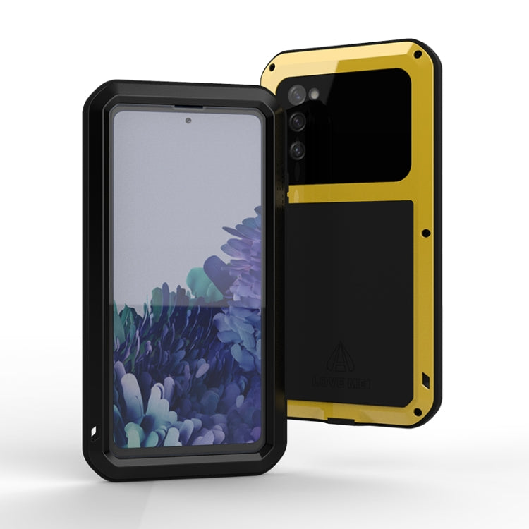 For Samsung Galaxy S20 FE LOVE MEI Metal Shockproof Waterproof Dustproof Protective Case with Glass(White) - free shipping - PMC TechLife - Order now!