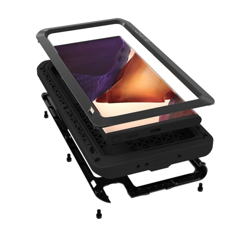 For Samsung Galaxy Note 20 Ultra LOVE MEI Metal Shockproof Waterproof Dustproof Protective Case without Glass(Black) - Galaxy Note20 Ultra Cases by LOVE MEI | Online Shopping South Africa | PMC TechLife | Buy Now Pay Later Mobicred