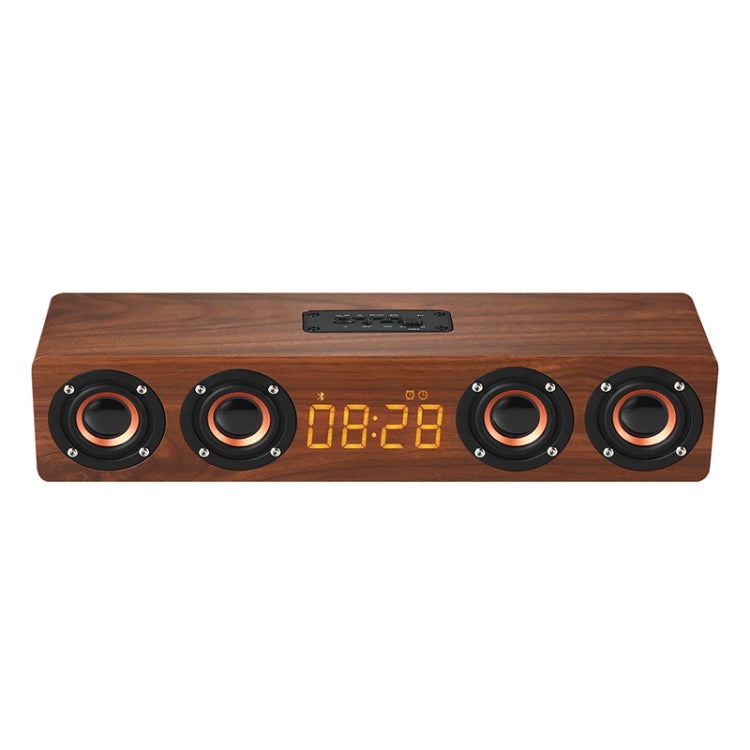 W8C Wooden Clock Subwoofer Bluetooth Speaker, Support TF Card & U Disk & 3.5mm AUX(Brown Wood) - Desktop Speaker by PMC TechLife | Online Shopping South Africa | PMC TechLife