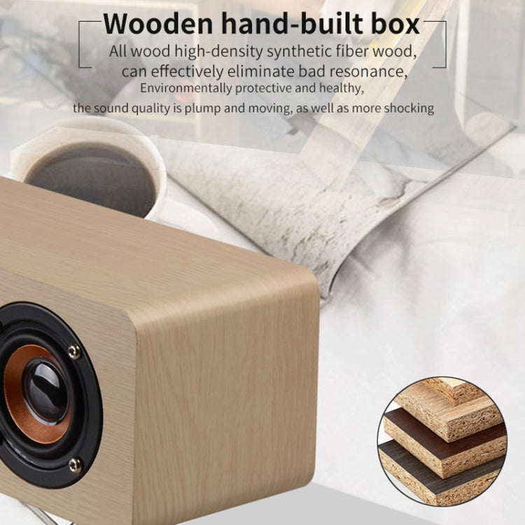 W8C Wooden Clock Subwoofer Bluetooth Speaker, Support TF Card & U Disk & 3.5mm AUX(Brown Wood) - Desktop Speaker by PMC TechLife | Online Shopping South Africa | PMC TechLife