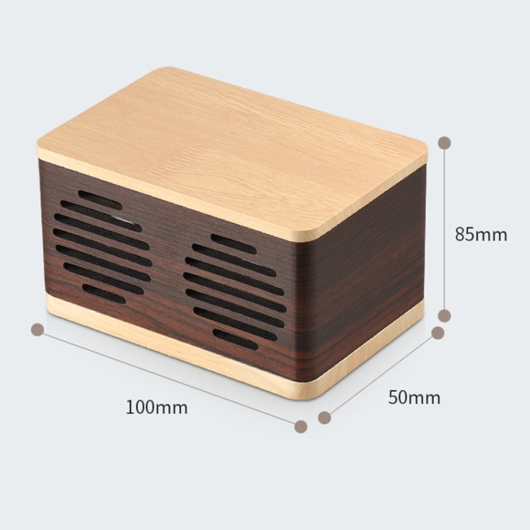 D70 QI Standard Subwoofer Wooden Bluetooth 4.2 Speaker, Support TF Card & 3.5mm AUX Brown - free shipping - PMC TechLife - Order now!