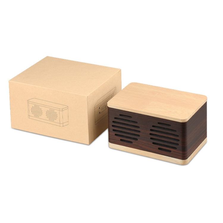 D70 QI Standard Subwoofer Wooden Bluetooth 4.2 Speaker, Support TF Card & 3.5mm AUX Brown - free shipping - PMC TechLife - Order now!