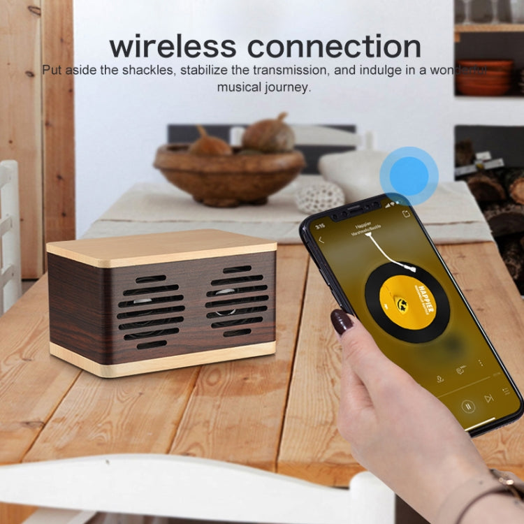 D70 QI Standard Subwoofer Wooden Bluetooth 4.2 Speaker, Support TF Card & 3.5mm AUX Brown - free shipping - PMC TechLife - Order now!