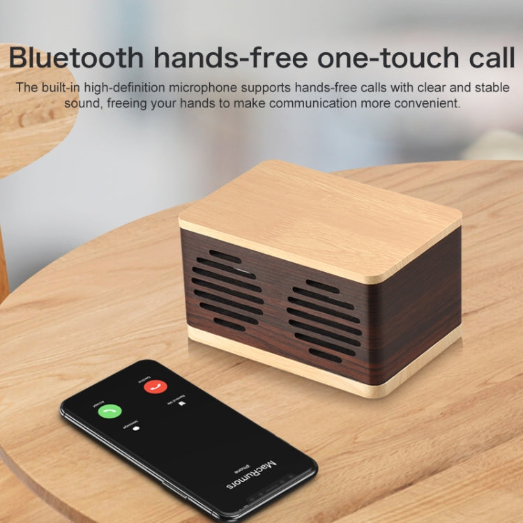 D70 QI Standard Subwoofer Wooden Bluetooth 4.2 Speaker, Support TF Card & 3.5mm AUX Brown - free shipping - PMC TechLife - Order now!