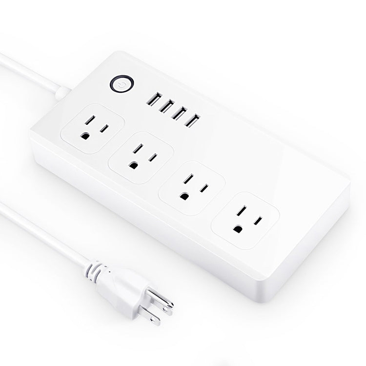 4 x USB Ports + 4 x US Plug Jack WiFi Remote Control Smart Power Socket Works with Alexa & Google Home, AC 110-240V, US Plug - Smart Socket by PMC TechLife | Online Shopping South Africa | PMC TechLife