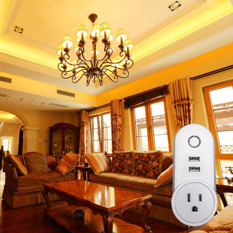 SA-002 2 USB Ports + 1 US Socket WiFi Smart Power Plug Socket, Compatible with Alexa and Google Home, AC 110V-230V, US Plug - Smart Socket by PMC TechLife | Online Shopping South Africa | PMC TechLife