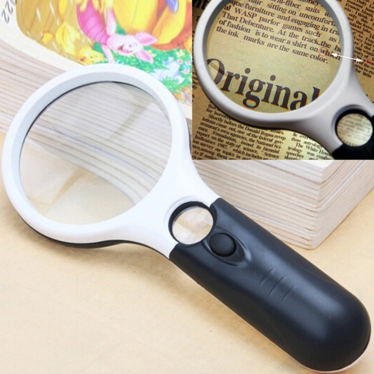 Reading Visual Magnifier with 3 LED Light, Mini Portable 3-45X Handheld Reading Visual Magnifier with 3 LED Light(White) - Hand Held Style by PMC TechLife | Online Shopping South Africa | PMC TechLife | Buy Now Pay Later Mobicred
