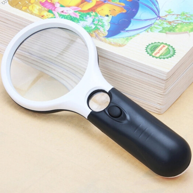Reading Visual Magnifier with 3 LED Light, Mini Portable 3-45X Handheld Reading Visual Magnifier with 3 LED Light(White) - Hand Held Style by PMC TechLife | Online Shopping South Africa | PMC TechLife | Buy Now Pay Later Mobicred