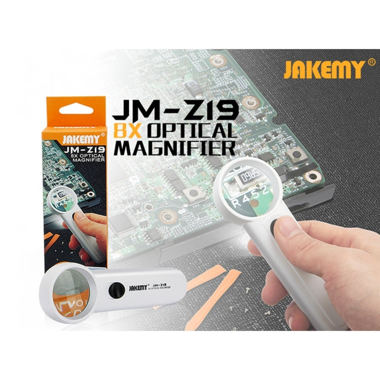 JAKEMY JM-Z19 Portable 8X Optical Magnifier with LED Light - Microscope Magnifier Series by JAKEMY | Online Shopping South Africa | PMC Jewellery