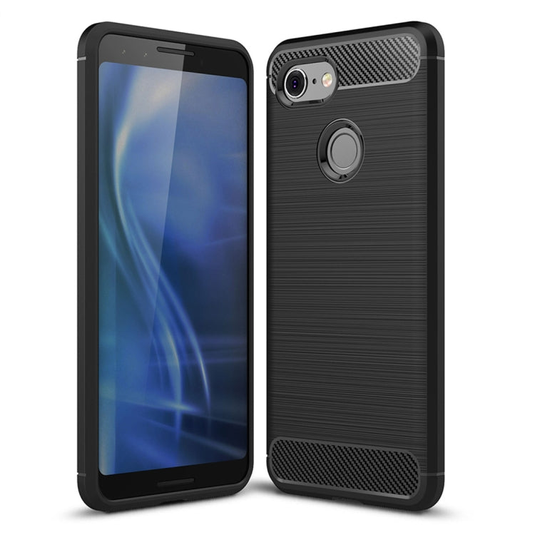 Brushed Texture Carbon Fiber Shockproof TPU Case for Google Pixel 3(Black) - Google Cases by PMC TechLife | Online Shopping South Africa | PMC TechLife | Buy Now Pay Later Mobicred